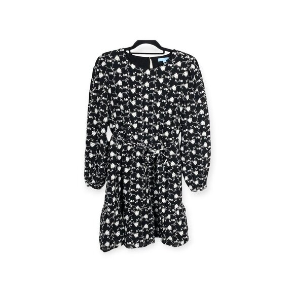 Black and White Floral Dress SZ M Rose Print Size M Boho Draper James - Picture 3 of 10